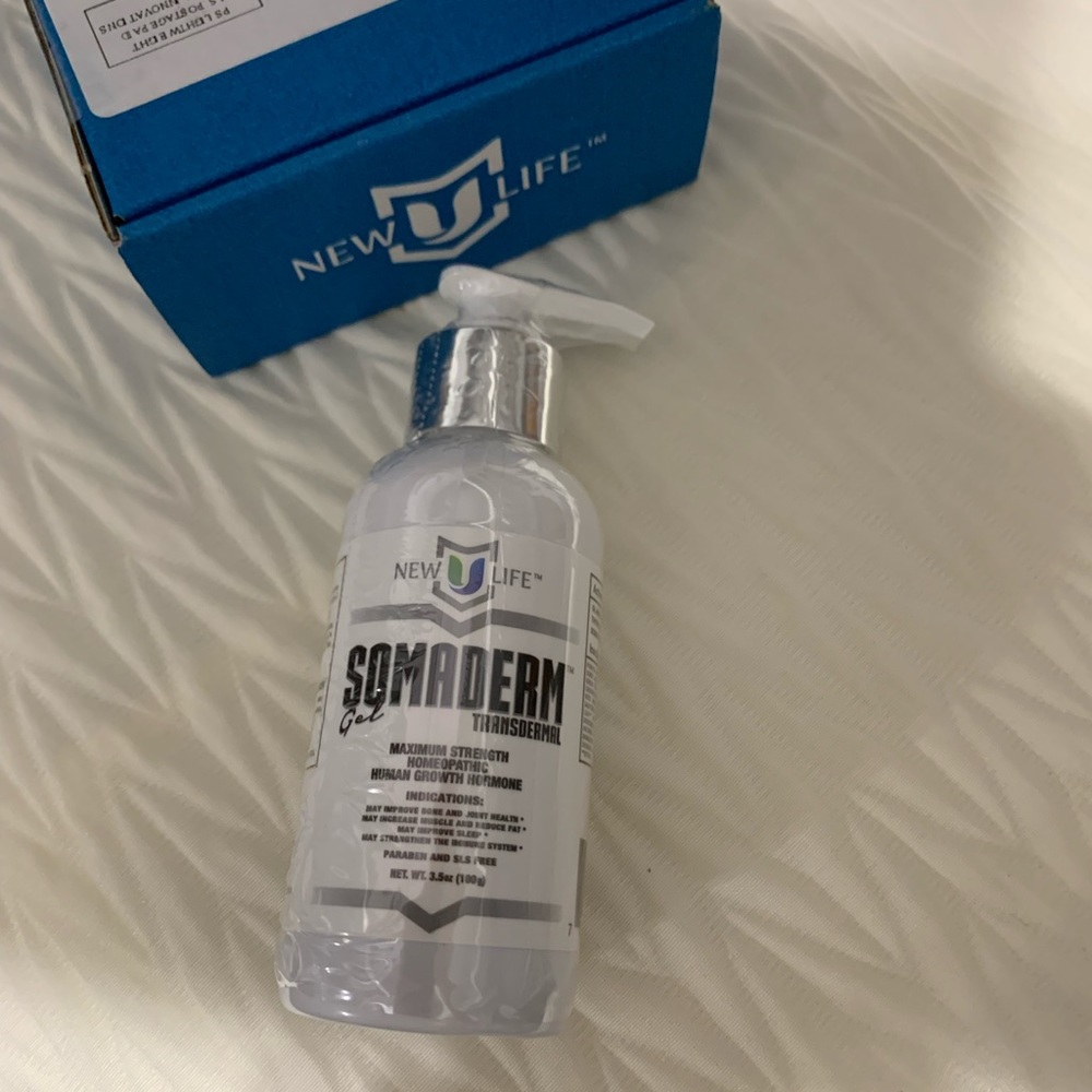 COPY - New! New U Life Somaderm Transdermal gel 3.5 oz sealed in factory box.